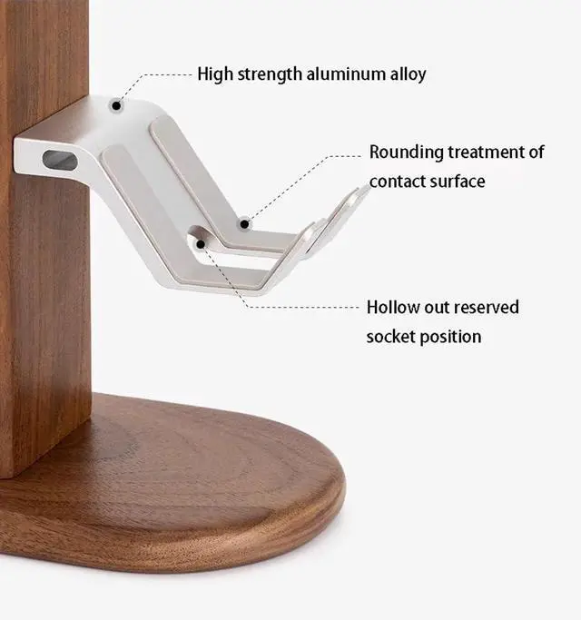 Alt view image 6 of 7 - Headphone Stand, Universal Headset Holder Hanger Mount Aluminum with Protective Silicone Pad, Gaming Headset Accessories(Black)