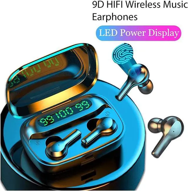 Alt view image 3 of 6 - Wireless Earbuds Wireless Headphones with Microphone IPX7 Waterproof Bluetooth Headphones with Charging case Long Playtime Wireless Earphones Bluetooth Earbuds