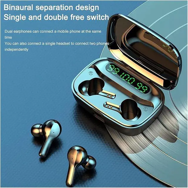 Alt view image 6 of 6 - Wireless Earbuds Wireless Headphones with Microphone IPX7 Waterproof Bluetooth Headphones with Charging case Long Playtime Wireless Earphones Bluetooth Earbuds