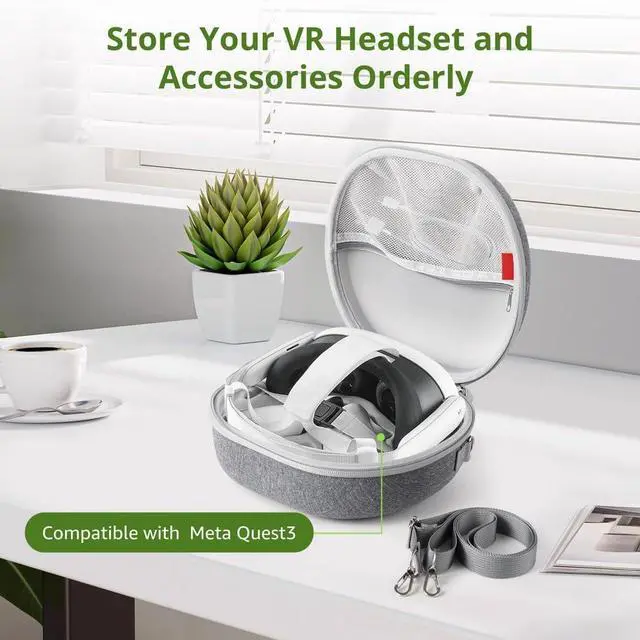 Alt view image 2 of 7 - Protective Vr Headset Case For 3, Portable Travel Storage For Meta Vr3 Headset & Controllers