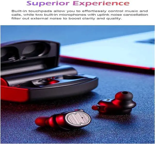 Alt view image 4 of 5 - Bluetooth Sports Headphones V5.0 Wireless Earbuds Deep Bass Earphones 5 Hours Playtime Waterproof Het with Charging Case Built-in Mic for Running/Workout/Gym