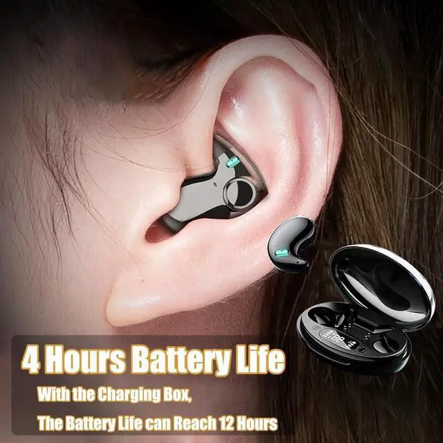 Alt view image 6 of 7 - Headphones,Wireless Earbuds for Sleeping Suitable for Games Sports Work Bluetooth 5.2 with Charging Box,Sleeping Headphones for Side Sleepers,Invisible Earbuds(White)