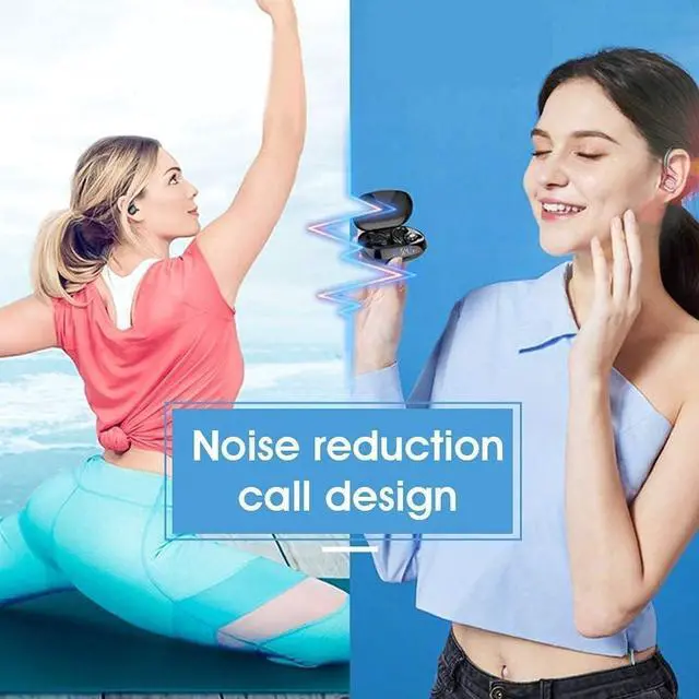 Alt view image 2 of 6 - Wireless Earbuds, Bluetooth Ear Hook Headphones IPX6 Waterproof Sweatproof Headphones HiFi Stereo Bluetooth Earphones Earbuds, in-Ear Headset with Charging Case