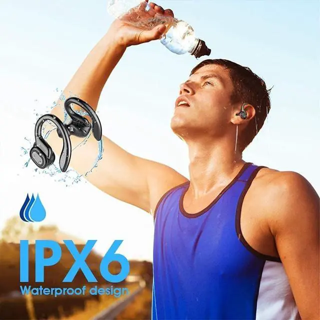 Alt view image 3 of 6 - Wireless Earbuds, Bluetooth Ear Hook Headphones IPX6 Waterproof Sweatproof Headphones HiFi Stereo Bluetooth Earphones Earbuds, in-Ear Headset with Charging Case