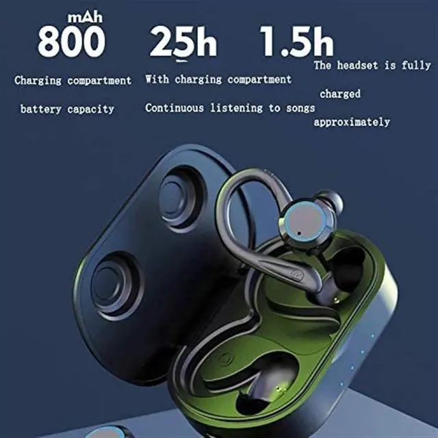 Alt view image 6 of 7 - Bluetooth Headset for Cell Phones with Microphone Noise Cancelling, with Charging Case,Power Display,Bluetooth Earpiece for Business,Office,Drving