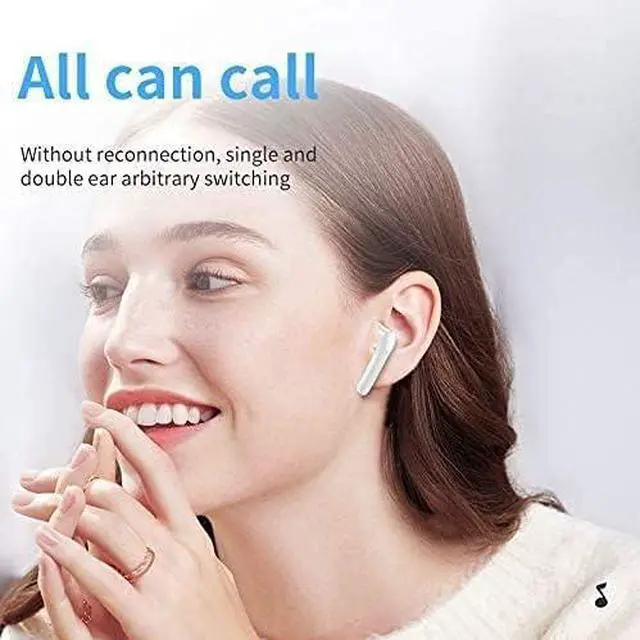 Alt view image 2 of 7 - Wireless Earbuds, Bluetooth 5.0 Noise Reduction HD Stereo in- Ear Headsets, Waterproof Touch Control Earphones with 500MAH Charging Case for Work Home Office(Black)