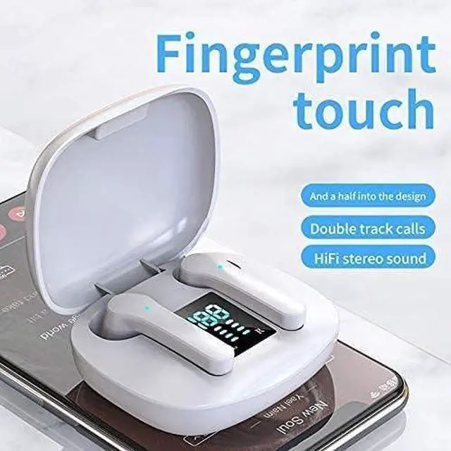 Alt view image 3 of 7 - Wireless Earbuds, Bluetooth 5.0 Noise Reduction HD Stereo in- Ear Headsets, Waterproof Touch Control Earphones with 500MAH Charging Case for Work Home Office(Black)