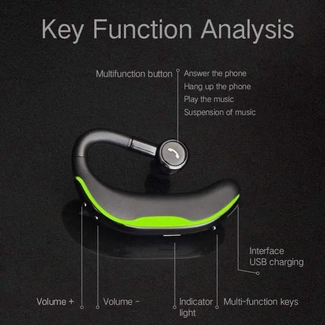 Alt view image 5 of 6 - Bluetooth Earpiece for Cell Phones, V5.0 Wireless Bluetooth Headset with Noise Cancelling Mic 18 Hours Talking, Noise Canceling for Driving/Business/Office