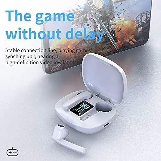 Alt view image 5 of 7 - Wireless Earbuds, Bluetooth 5.0 Noise Reduction HD Stereo in- Ear Headsets, Waterproof Touch Control Earphones with 500MAH Charging Case for Work Home Office(Black)