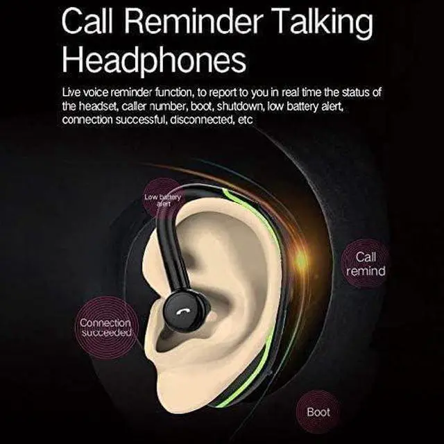 Alt view image 4 of 6 - Bluetooth Earpiece for Cell Phones, V5.0 Wireless Bluetooth Headset with Noise Cancelling Mic 18 Hours Talking, Noise Canceling for Driving/Business/Office