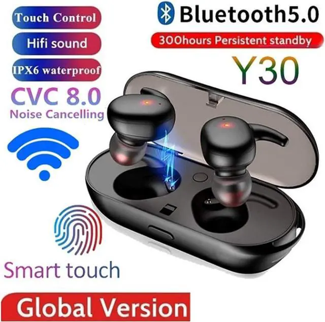 Alt view image 3 of 6 - Bluetooth 5.0 Wireless Earbuds with Wireless Charging Case IPX8 Waterproof TWS Stereo Headphones in Ear Built in Mic Headset Premium Sound with Deep Bass for Sport