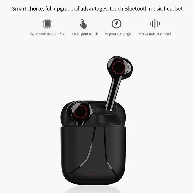 Alt view image 2 of 7 - True Wireless Earbuds, HiFi Bluetooth Headphones Stereo Sound Earphones, Wireless Charging Case, Dual Bluetooth 5.0 Headset with Built-in Mic for Sports