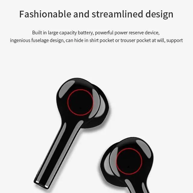 Alt view image 6 of 7 - True Wireless Earbuds, HiFi Bluetooth Headphones Stereo Sound Earphones, Wireless Charging Case, Dual Bluetooth 5.0 Headset with Built-in Mic for Sports