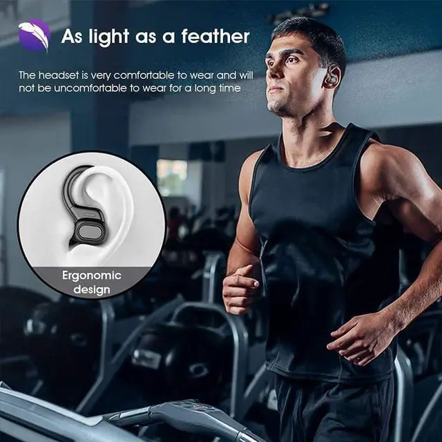 Alt view image 3 of 5 - Wireless Earbuds, TWS Bluetooth Ear Hook Headphones IPX6 Waterproof Sweatproof Headphones HiFi Stereo Bluetooth Earphones Earbuds, in-Ear Headset with Charging Case