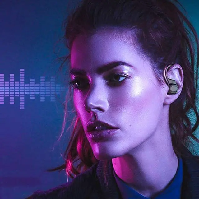 Alt view image 4 of 5 - Wireless Earbuds, TWS Bluetooth Ear Hook Headphones IPX6 Waterproof Sweatproof Headphones HiFi Stereo Bluetooth Earphones Earbuds, in-Ear Headset with Charging Case