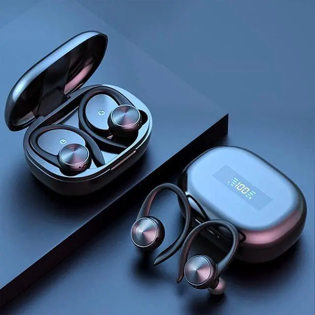 Alt view image 2 of 5 - Bluetooth Headphones, Running Headsets Wireless Earbuds, Over Ear Sport Headphones Sweatproof Earphones with Digital Display, Wireless Earphones