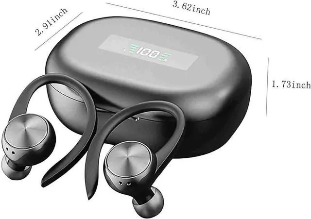 Alt view image 5 of 5 - Bluetooth Headphones, Running Headsets Wireless Earbuds, Over Ear Sport Headphones Sweatproof Earphones with Digital Display, Wireless Earphones