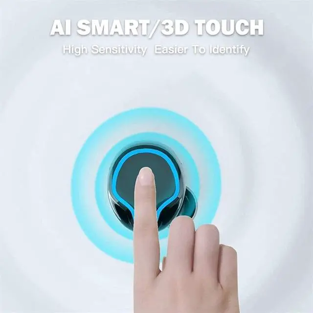 Alt view image 2 of 7 - Wireless Earbuds,TWS Bluetooth 5.1 Headphones with Wireless Charging Case,Touch Control & 5H Playtime Bluetooth Earphones,Waterproof Hi-Fi Headset Stereo with Mic, for Running Workout