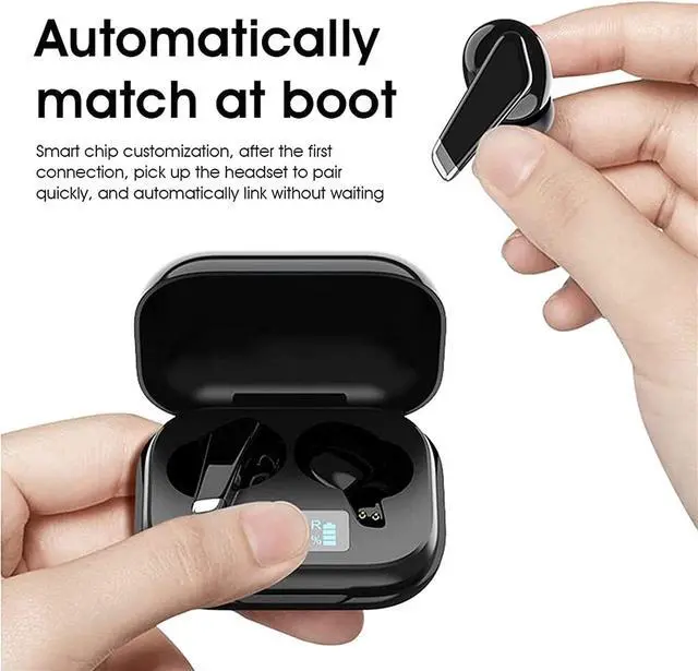 Alt view image 5 of 7 - Wireless Earbuds Bluetooth Headphones Premium Fidelity Sound Quality Wireless Charging Case Digital LED Intelligence Display IPX8 Waterproof Earphones Built-in Mic Headset for Sport