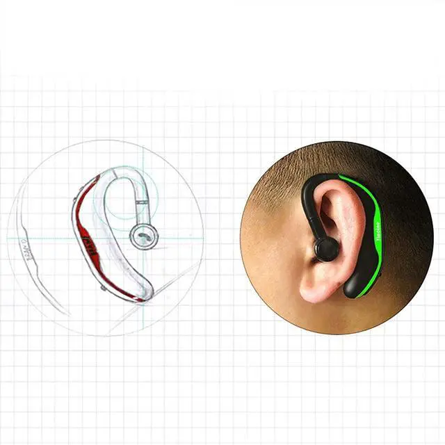 Alt view image 5 of 7 - Wireless Earbuds Bluetooth Headphones, Ear-Hook Headphones, Wireless Earbuds Subwoofer Earphones Noise Cancelling Lightweight Sweatproof for Gym/Running/Workout in-Ear Headsets(Green)