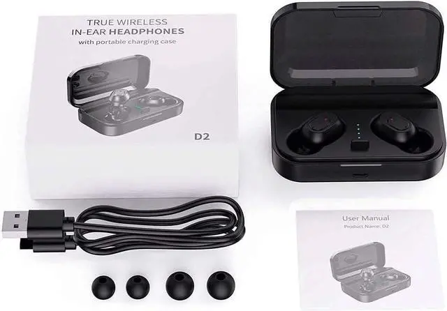 Alt view image 3 of 7 - Bluetooth Headphones Binaural Call True Wireless Earbuds 20H Playtime HD Stereo Bass Sound Mini in Ear Bluetooth Earphones with Built in Mic