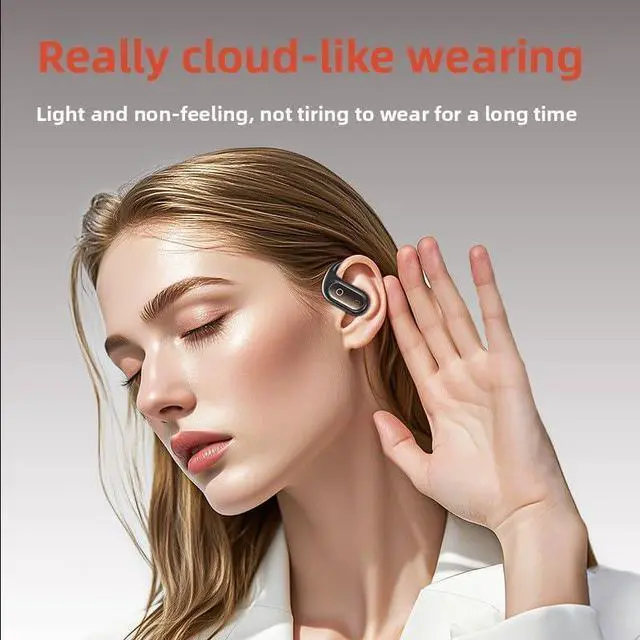 Alt view image 6 of 7 - Translation earbuds Real-time, translation Bluetooth headset 144 languages Luminous quicksand Hanging ear Dual-side stereo noise-canceling headset, suitable for business and study use (orange (color))