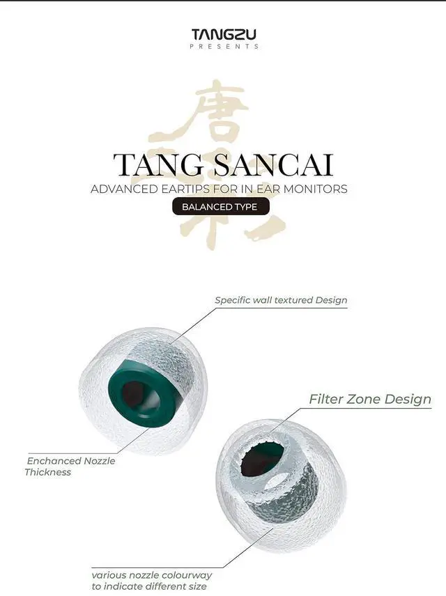 Alt view image 7 of 7 - Linsoul Tripowin Zonie IEM Cable, 2m Long Earbud Cord, 16 Core Silver Plated Earphone Cable(Recessed 2Pin) + TANGZU Tang Sancai in Ear Monitor Ear Plugs