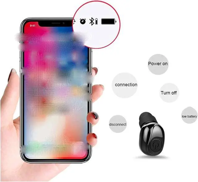 Alt view image 4 of 6 - Wireless Earbuds Bluetooth 4.2 Headphones Sports in-Ear TWS Stereo Mini Het w/Mic Extra Bass IPX5 Waterproof Low Latency Instant Pairing 8H Battery Charging Case Noise Cancelling Earphones