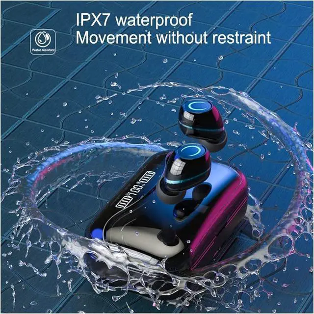 Alt view image 3 of 5 - Bluetooth Headphones True Wireless Earbuds with Charging Case IPX7 Waterproof TWS Stereo Sound Earphones Built-in Mic in-Ear Hets Deep Bass for Sport Running