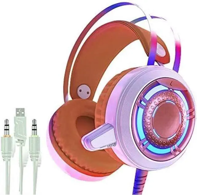 Alt view image 3 of 5 - Gaming Het with LED Light Stereo Gaming Headphones with Soft Memory Earmuffs Noise Canceling Mic for Video Game PC Games