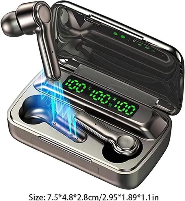 Alt view image 3 of 6 - Wireless Earbuds Bluetooth Headphones Touch Control with Wireless Charging Case IPX7 Waterproof Stereo Earphones in-Ear Built-in Mic Het Premium Deep Bass for Sport Black