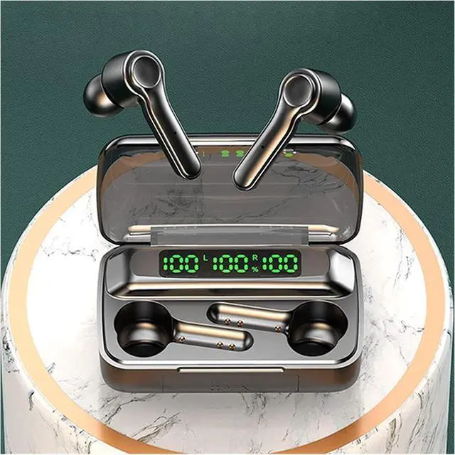 Alt view image 6 of 6 - Wireless Earbuds Bluetooth Headphones Touch Control with Wireless Charging Case IPX7 Waterproof Stereo Earphones in-Ear Built-in Mic Het Premium Deep Bass for Sport Black