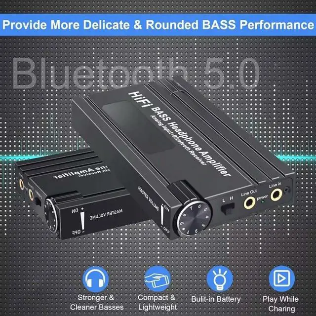 Alt view image 7 of 7 - 600 Bass Headphone Amplifier, Portable Headphone Amplifier with Higher-Fidelity Sound for Musicians Parts B
