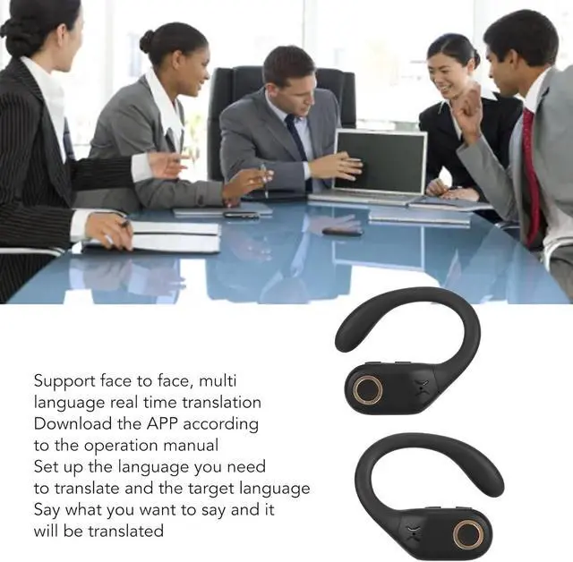 Alt view image 5 of 7 - Bluetooth Translator Earbuds with 144 Languages Support, Noise Reduction Stereo Wireless Language Translator Earbuds with Charging Case