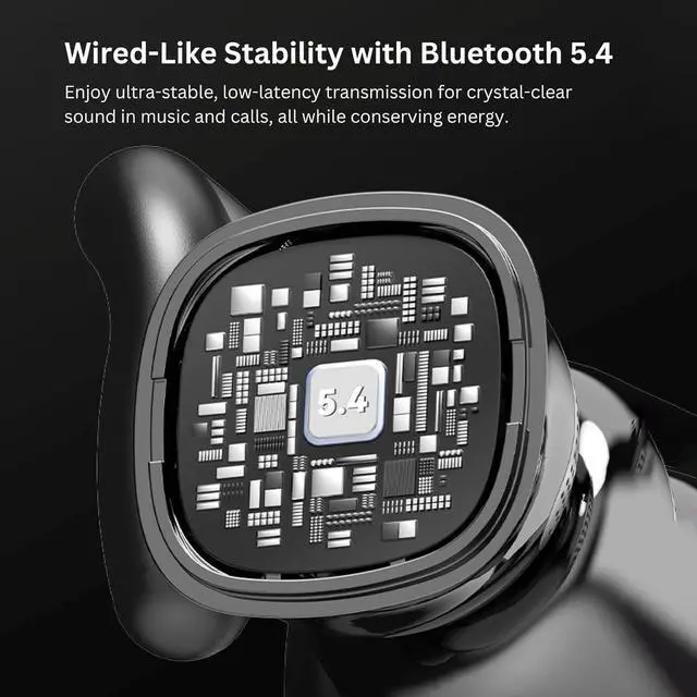 Alt view image 6 of 6 - AIRMARS Open Ear Earbuds, Bluetooth 5.4, 25Hr Battery Life, Clip-On Design, 360° Sound, Compatible with iPhone Android (Champagne Gold)
