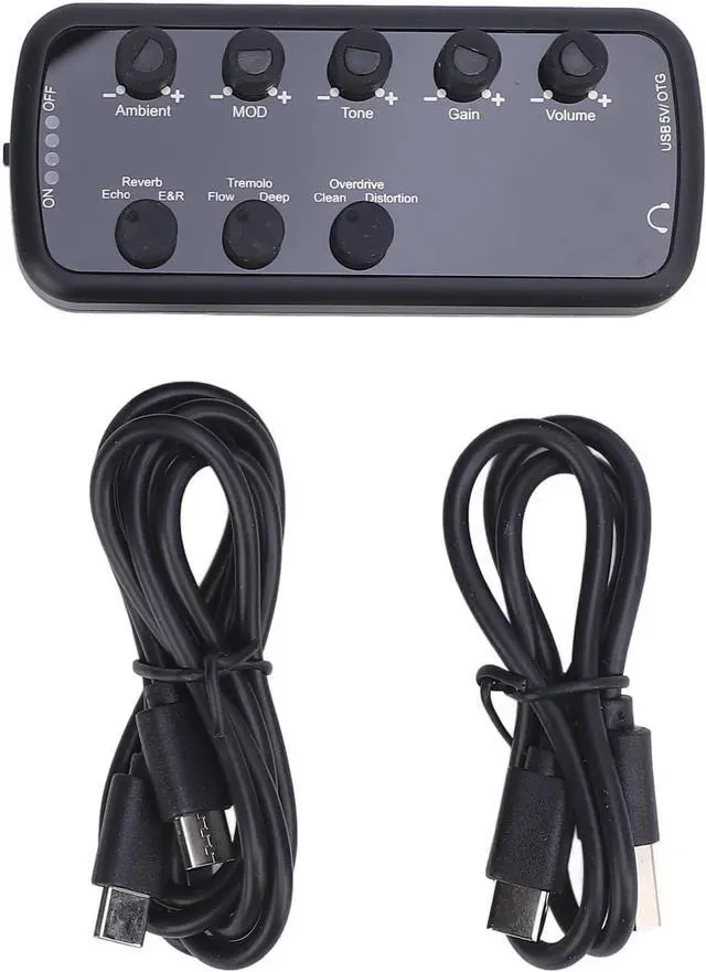 Alt view image 5 of 7 - Professional Headphone Amplifier with Multi Effects, Bass Boost, Overdrive, Distortion, Echo Reverb, Chorus Tremolo for Deep Bass Enhancement Portable Headphone Amp