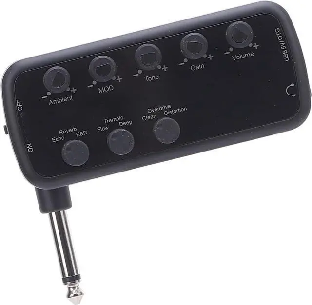 Alt view image 7 of 7 - Professional Headphone Amplifier with Multi Effects, Bass Boost, Overdrive, Distortion, Echo Reverb, Chorus Tremolo for Deep Bass Enhancement Portable Headphone Amp