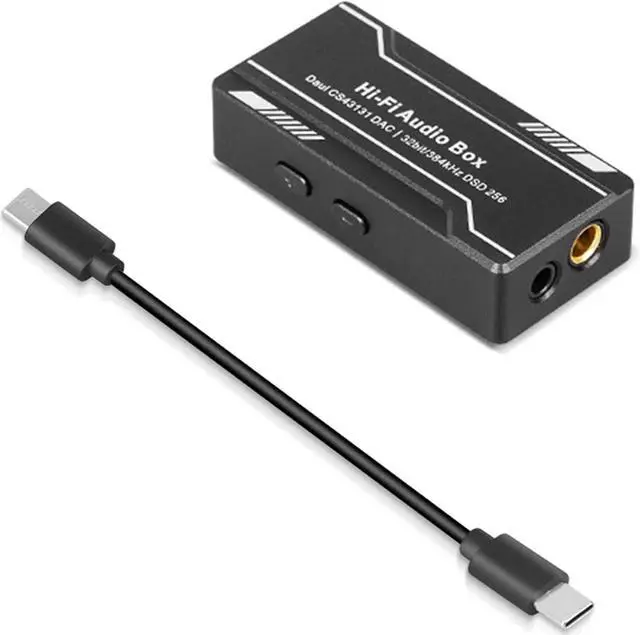 Alt view image 3 of 7 - USB C To 3.5mm 4.4mm Headphone Amplifier HiFi Earphone Sound Amplifier 32bit 384kHz CS43131 Sound Adapter Dongle Box