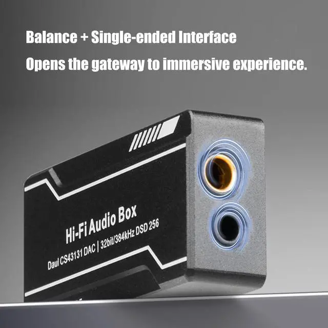 Alt view image 4 of 7 - USB C To 3.5mm 4.4mm Headphone Amplifier HiFi Earphone Sound Amplifier 32bit 384kHz CS43131 Sound Adapter Dongle Box