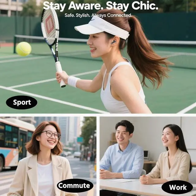 Alt view image 7 of 7 - Wireless Earbuds Bluetooth Headphones, Ear Buds with Deep Bass, 40H Long Playtime, LED Power Display, IP7 in Ear Earphone with Mic for iPhone Android Phone Sports Workout, Black