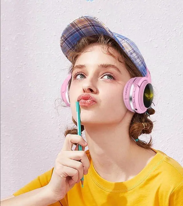 Alt view image 6 of 7 - Wireless Kids Headphones with 7-Color LED Lights, 85dB Safe Volume & 40H Playtime  Ultra-Soft Over-Ear for School Travel