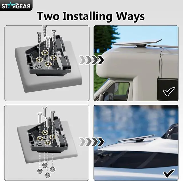 Alt view image 4 of 7 - Starlink Gen 3 Mount Mobility, Starlink Accessories Semi-Permanent for Starlink Mount Gen 3, Starlink Ethernet Adapter for Gen 3/Mini