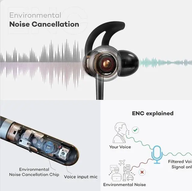 Alt view image 7 of 7 - Neckband Bluetooth Headphones,Superpowered Sound with Bluetooth 5.3 45ms Low Latency, ENC Noise Cancelling Mic,120H Playtime, 14.2mm Bass Drivers, IPX5 Sweatproof, Type-C Fast Charging, (Blue)