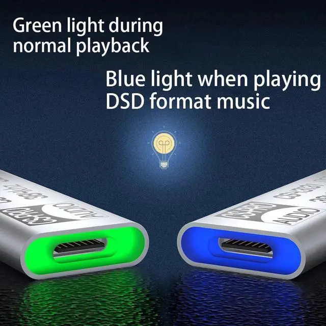 Alt view image 5 of 7 - USB C to 3.5mm Headphone Amplifier CS43198 Dongle 384KHz DSD64-258 Decoding HiFi Sound Amplifier Type C Adapter for Phone