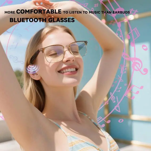 Alt view image 2 of 7 - Smart Bluetooth Glasses for Women Audio Speaker Bluetooth Eyeglasses Glasses with Speakers Smart Glass Blue Tooth Sunglasses Gafas Inteligentes para Hombre