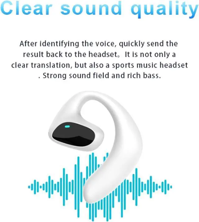 Alt view image 6 of 7 - Talkbuds Translator, Ai Translation Earbuds Real Time, 144 Languages & Accents Two-Way Translator Bluetooth Headphones, Waterproof & Touch Controls, for Travel Business Learning (White)