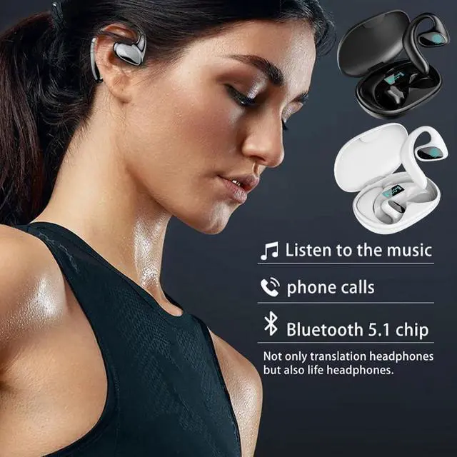 Alt view image 2 of 7 - Talkbuds Translator, 2025 Upgraded Ai Translation Earbuds Real Time, Qinux Talkbuds, Ultra-Long Battery Life, 144 Languages High Accuracy Translator for Travel Business Learning (White)