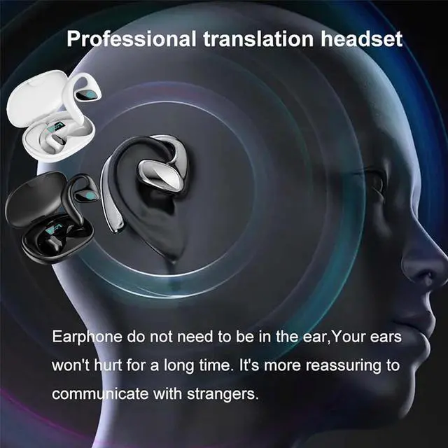 Alt view image 3 of 7 - Talkbuds Translator, 2025 Upgraded Ai Translation Earbuds Real Time, Qinux Talkbuds, Ultra-Long Battery Life, 144 Languages High Accuracy Translator for Travel Business Learning (White)