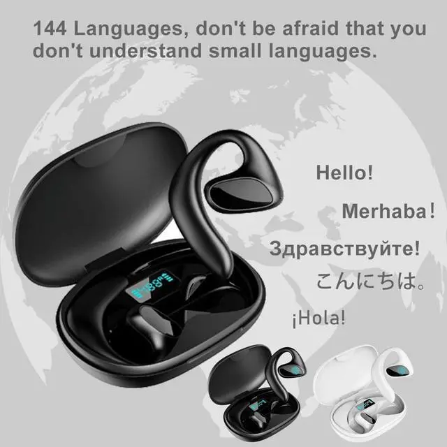 Alt view image 4 of 7 - Talkbuds Translator, 2025 Upgraded Ai Translation Earbuds Real Time, Qinux Talkbuds, Ultra-Long Battery Life, 144 Languages High Accuracy Translator for Travel Business Learning (White)