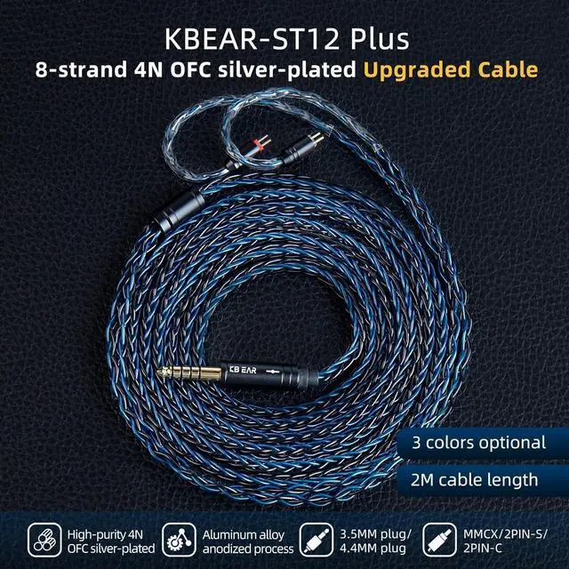 Alt view image 2 of 7 - kz zs12 pro x in Ear Monitor Headphones and kbear st12 Plus 2m Long IEM Cable